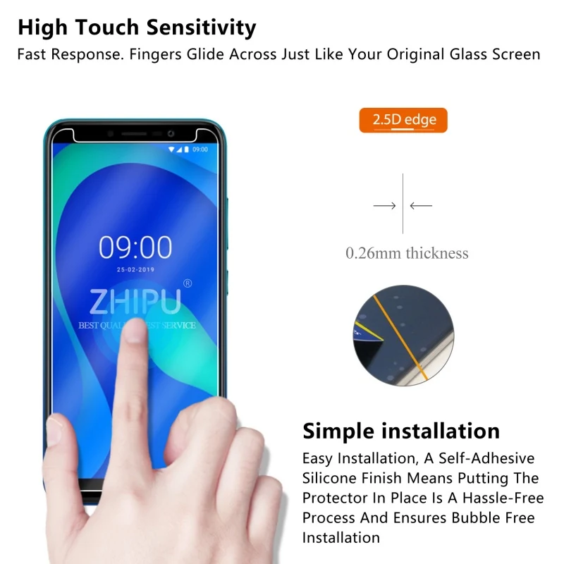 Закаленное стекло для WIKO Y80 защитное 2.5D 9H Премиум защитная пленка|Защитные стёкла