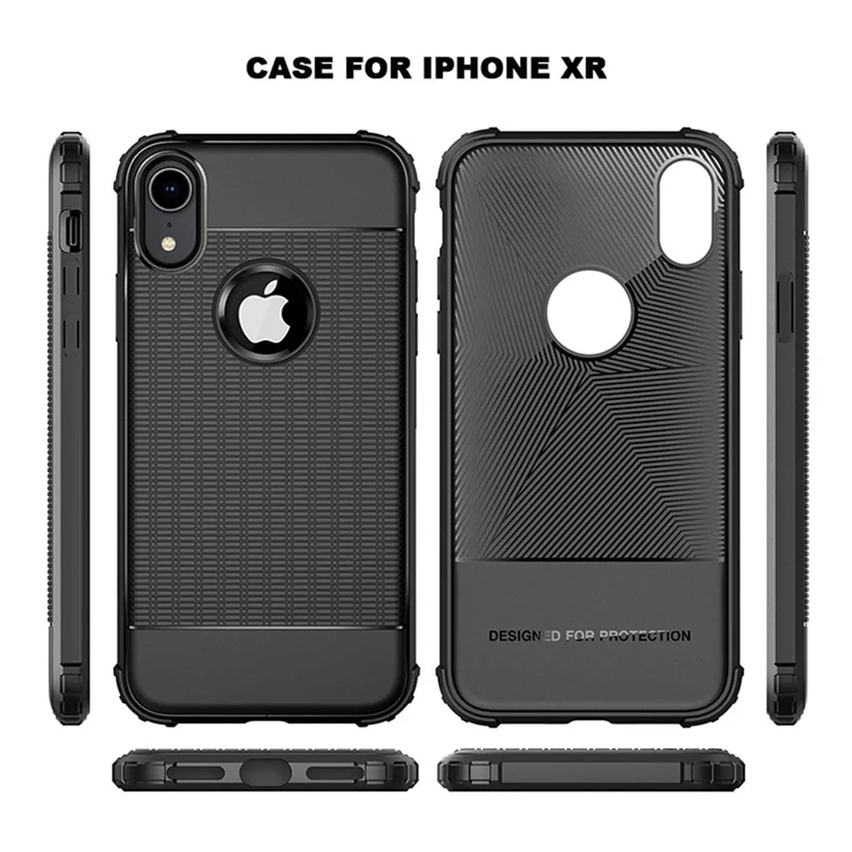 Анти-шок анти-отпечаток пальца Броня TPU чехол для iPhone XR XS MAX X SE 5 5S 6 6s 7 8 плюс Чехол