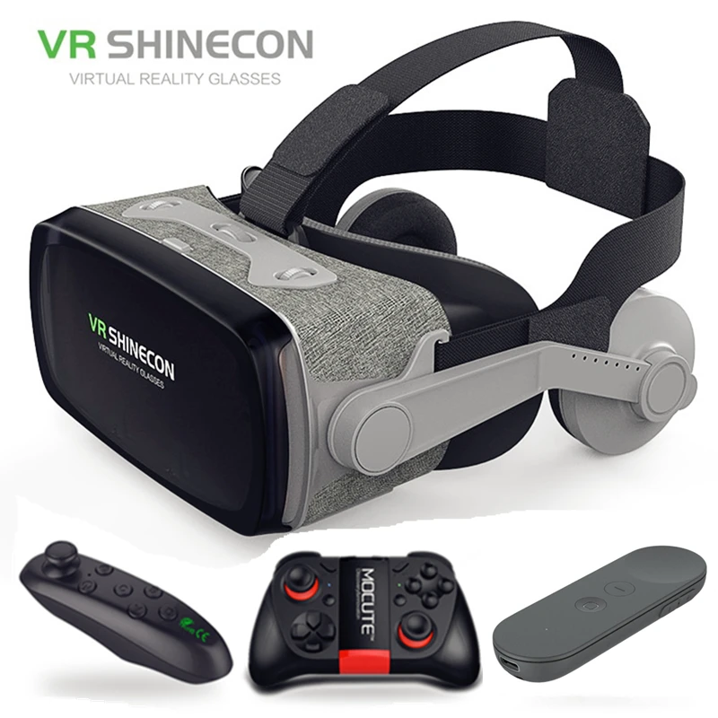 2019 Google Cardboard VR shinecon 9.0 Pro Version VR Virtual Reality 3D Glasses +Smart Bluetooth Wireless Remote Control Gamepad