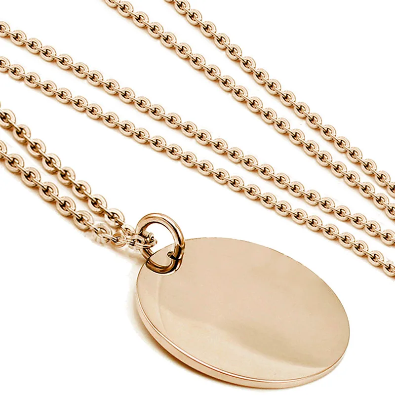 Подвеска с гравировкой жестов ожерелье из розового золота нержавеющая сталь на