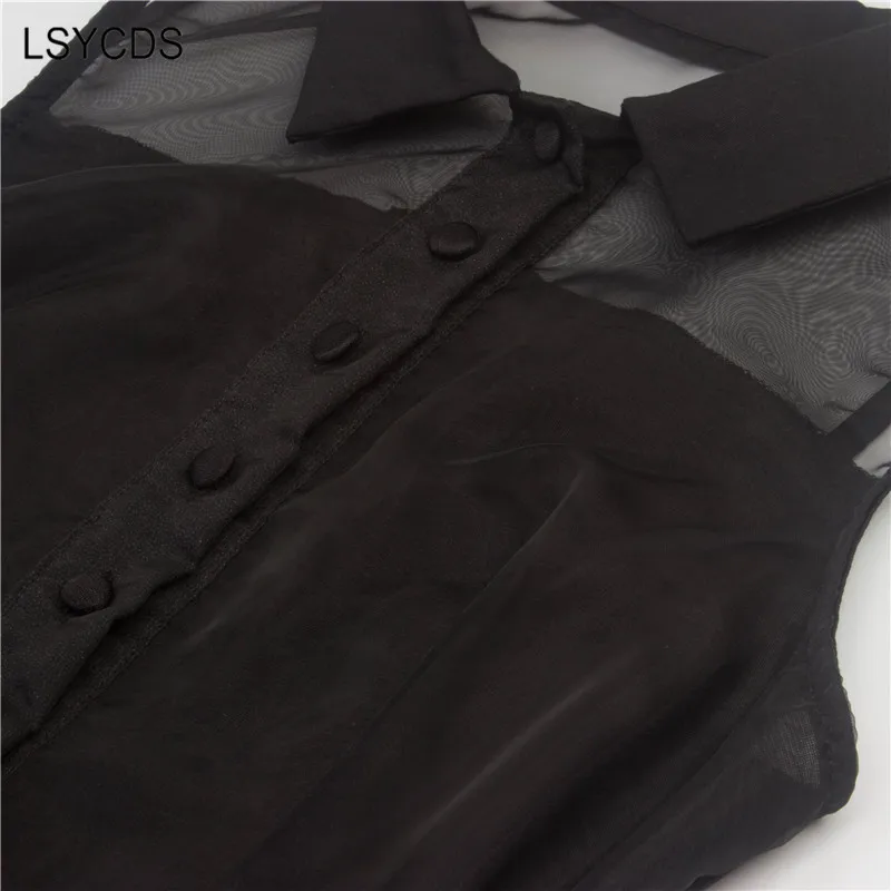 Женское черное Сетчатое платье летнее 2020 сексуальное без рукавов с воротником