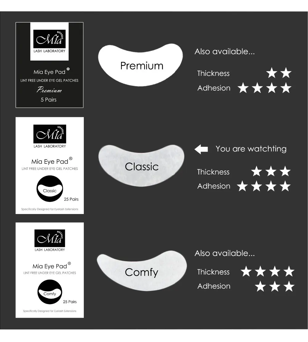 25 пар Миа классис Серебристая упаковка гелевая Накладка для глаз накладное