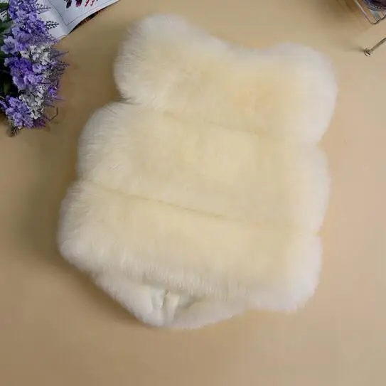 Высокое качество! Жилет с искусственным лисьим мехом для девочек детские зимние