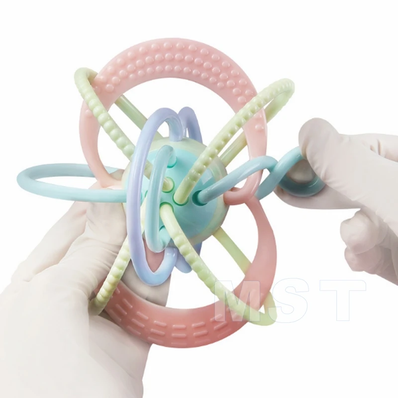 Развивающие детские погремушки развивающий хватающий шар Мягкие силиконовые