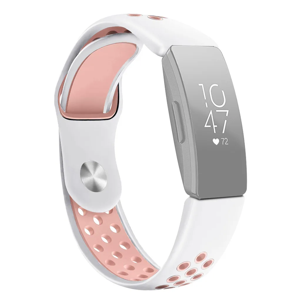 D Двойной цвет силиконовый ремешок для Fitbit Inspire HR умный Браслет Inspire дышащие силиконовые аксессуары - Цвет: D