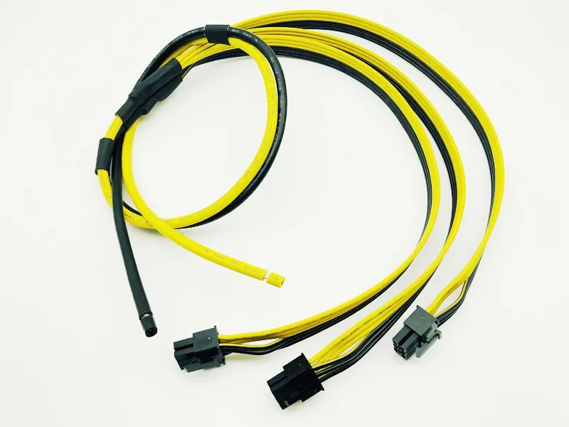 Кабель адаптер 90 см от 1 до 3 6Pin кабель питания 6pin GPU провод для видеокарты 12AWG + 18AWG