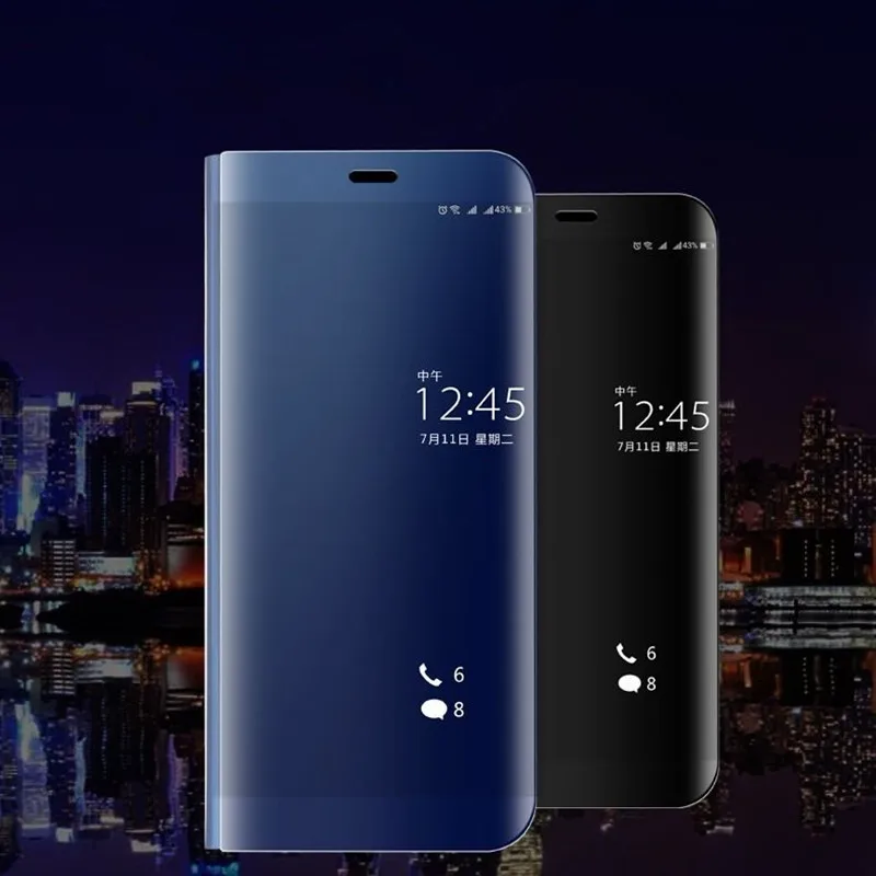 Зеркальный флип-чехол для huawei P20 P30 Pro lite P8 P9 P10 Lite() P smart(Plus), honor 7 8 9 10 V10 V20 Y5 Y6 Y7 Y8 Y9 Case