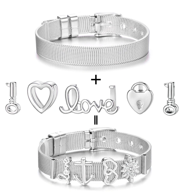 Браслет Octbyna браслет из нержавеющей стали для женщин подходит браслетов Pandora