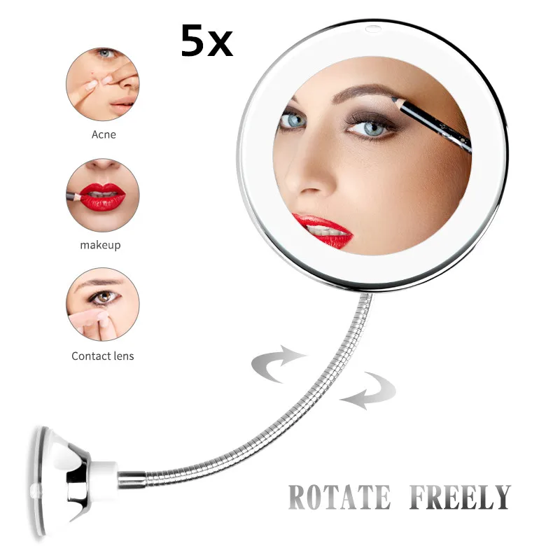 style3 LED makeup mirror зеркало для макияжа зеркало с подсветкой Светодиодный с освещенный туалетный столик зеркало 5X увеличительное miroir светодиодный miroir grossissant увеличительное с светодиодный подсветкой - Цвет: style3