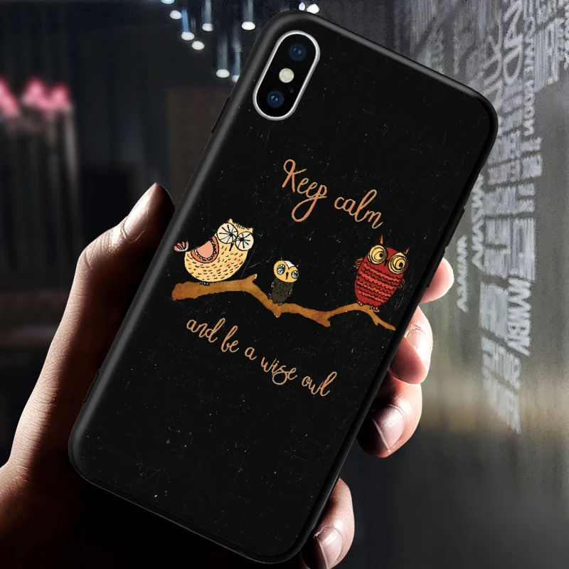 Сова Птица Животное тема шаблон для iPhone 5 5S SE 6 6S 7 8 Plus X XR XS Max жесткий чехол для телефона - Цвет: 3045
