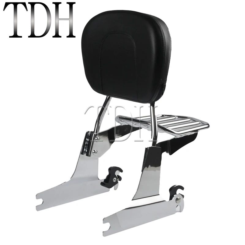 Motorcycle Chrome Sissy Bar Backrest Luggage Rack Detachable Holder For Harley Dyna Models 2002-Later | Автомобили и мотоциклы
