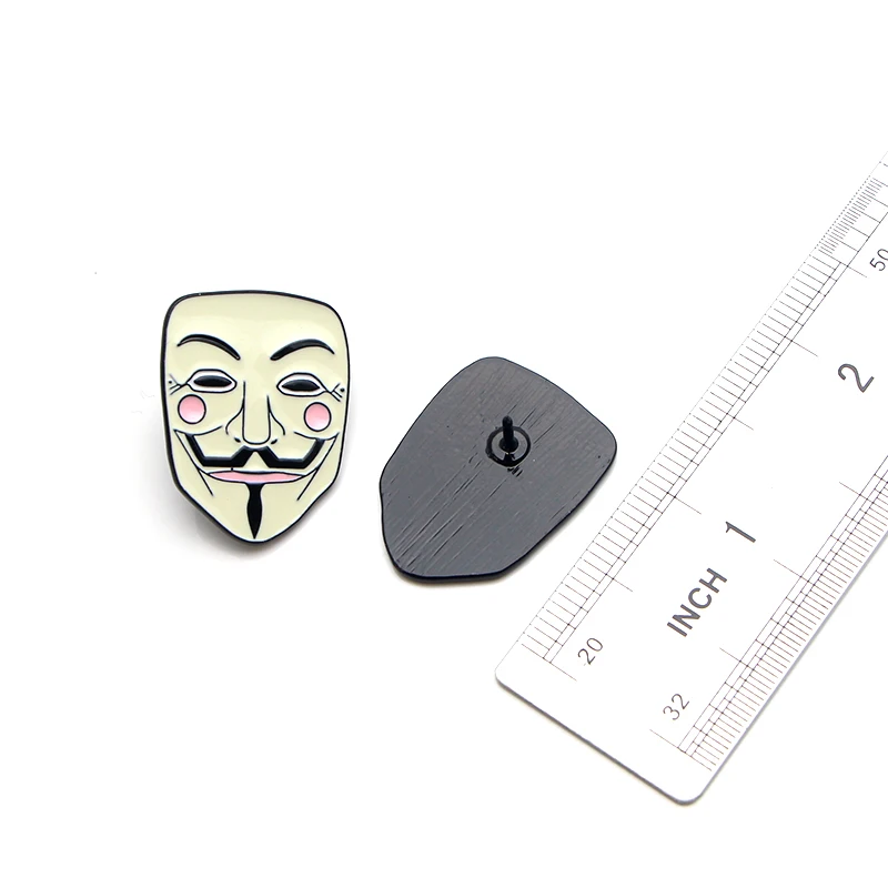 L3562 V для Vendetta Mask Horror булавки эмалированные булавки и броши для женщин и мужчин нагрудные булавки рюкзак сумки значки детские подарки ювелирные изделия