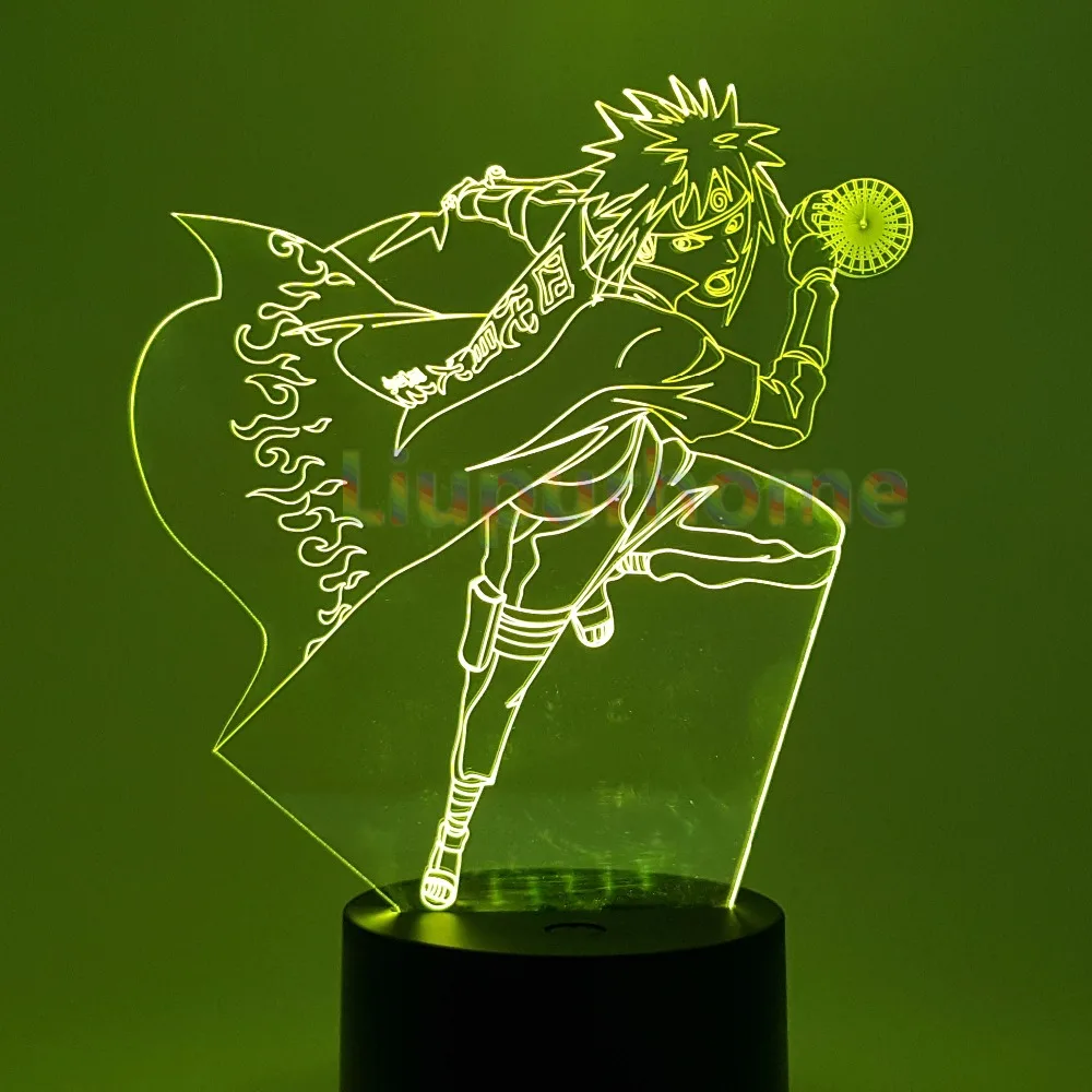 Наруто Minato 3D светодиодный меняющий цвет визуальная Иллюзия USB ночное освещение