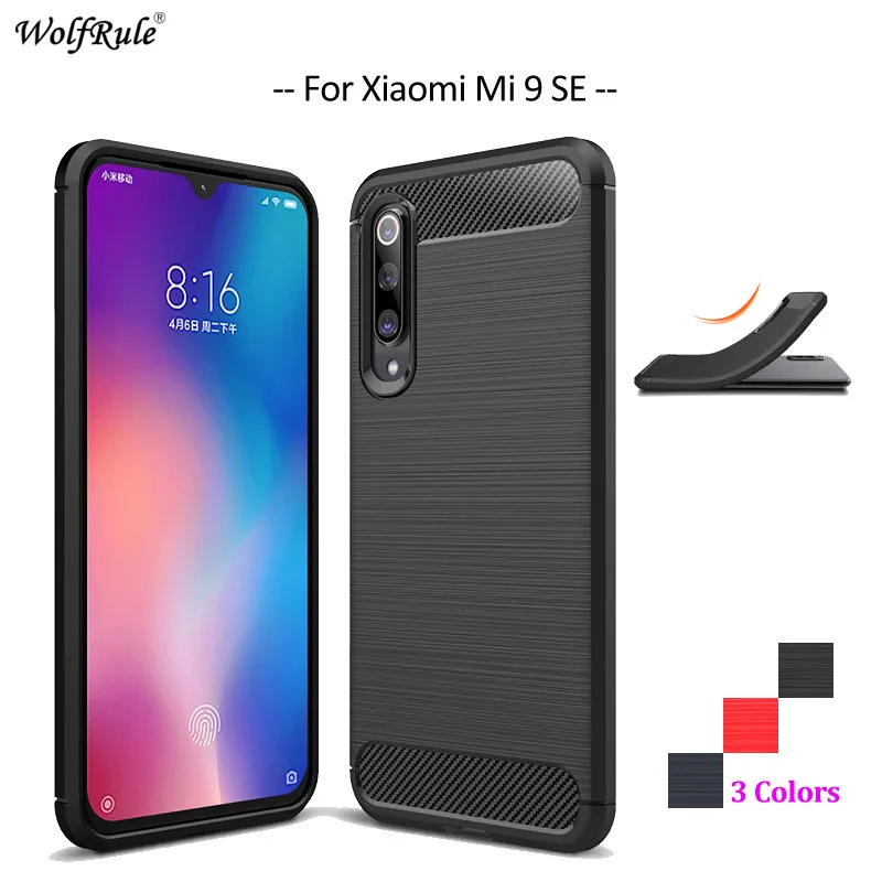 Чехол для телефона из углеродного волокна Xiaomi Mi 9 SE чехол мягкого ТПУ задняя