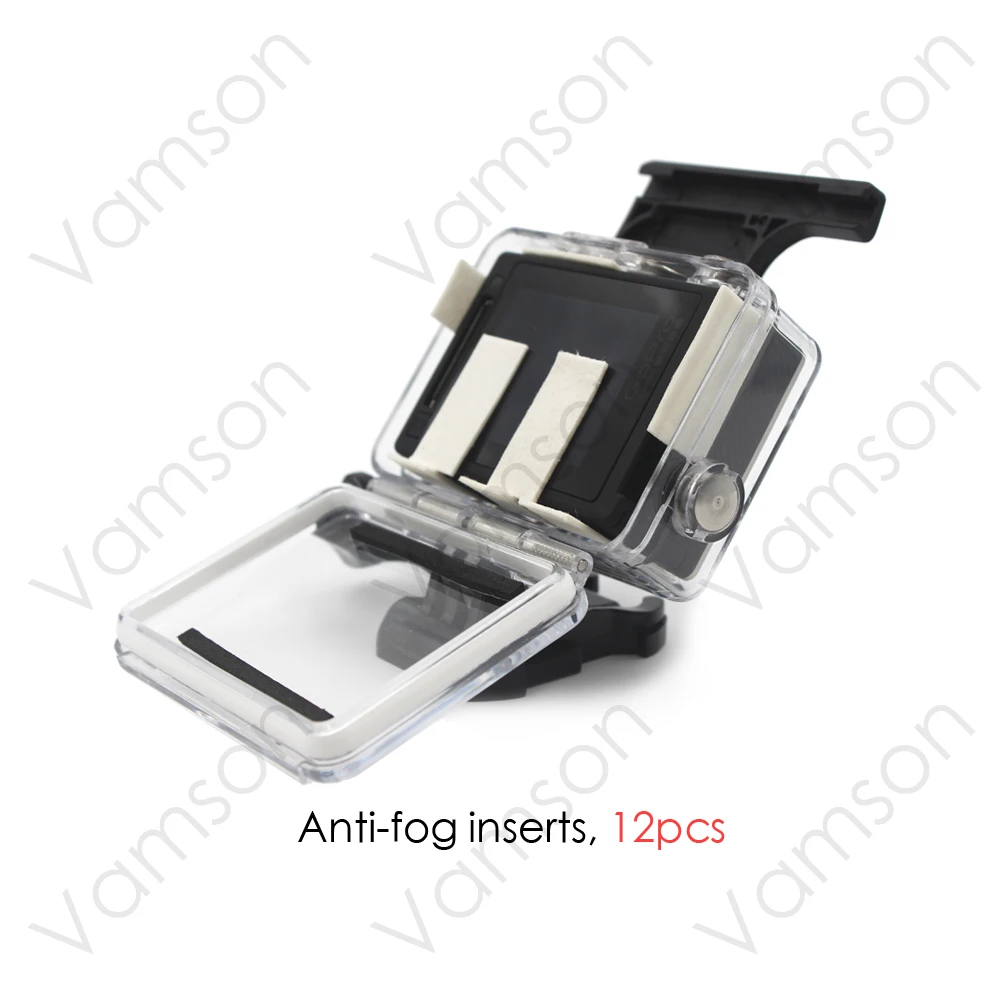 Vamson для GoPro аксессуары противотуманные вставки 12 шт. в комплекте многоразовые для GoPro Hero 54 3+ 2 1 для Xiaomi yi для SJCAM VP601