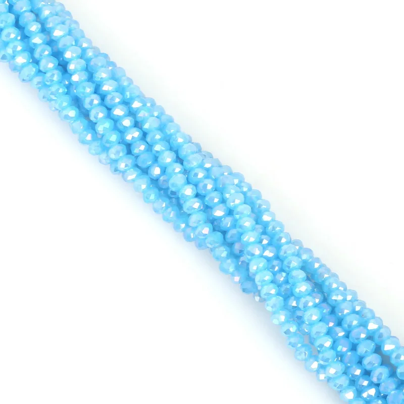 Middle Blue AB 2 мм 3 мм 4 мм 6 мм 8 мм Rondelle Австрийские граненые Хрустальные стеклянные бусины Круглые свободные бусины для изготовления ювелирных изделий - Цвет: Middle Blue AB