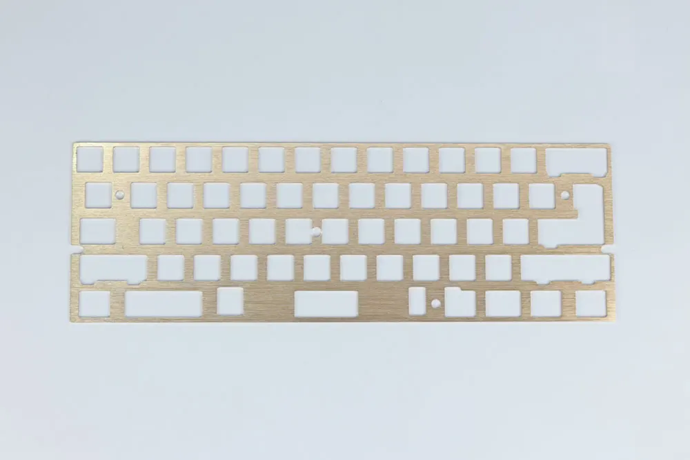 Golden Механическая клавиатура DIY CNC 60% пластина анод алюминиевый чертеж совпадения позиционирования пластина поддержка ISO ANSI для GH60 pcb - Цвет: Golden