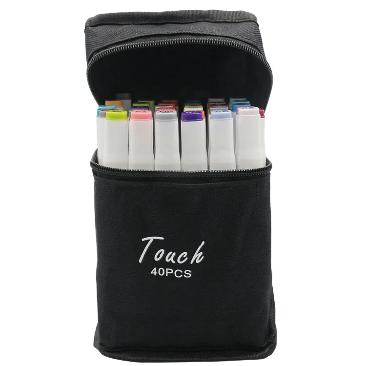 40PCS(WHITE) Touch пять разных цветов, двухконцевая краска, маркер, ручка, широкая, тонкая точка, черный, для DIY, рок, краска, фарфор, стекло, дерево - Цвет: 40PCS(WHITE)