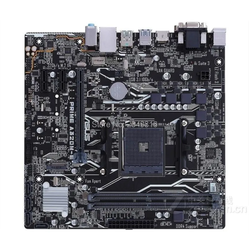Для ASUS PRIME A320M-E оригинальная б/у гнездо для материнской платы AM4 DDR4 USB3.0 SATA3 A320 рабочего Материнская плата
