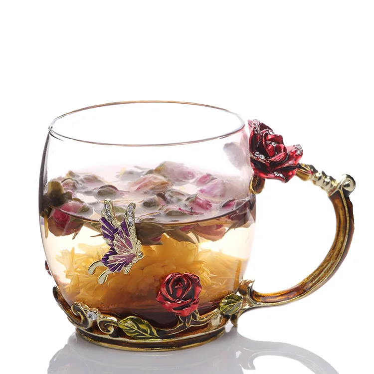 5 Pcs High Quality Enamels Glasses Sets Borosilicate Glass Cups Temperature Resistance Kettle Pot Best Gift | Дом и сад