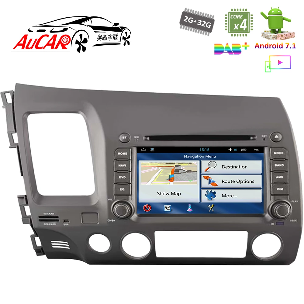 7 &quotAndroid 1 автомобильный dvd плеер для Honda Civic 2006 2011 GPS навигационная система HD 1024*600