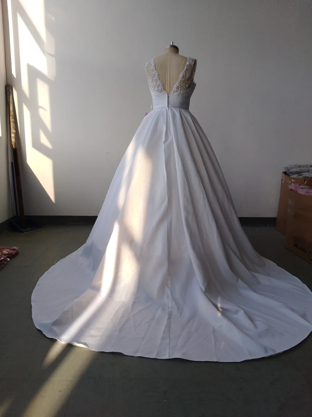 высокое качество Бальное платье Реальное фото без рукавов длинное свадебное