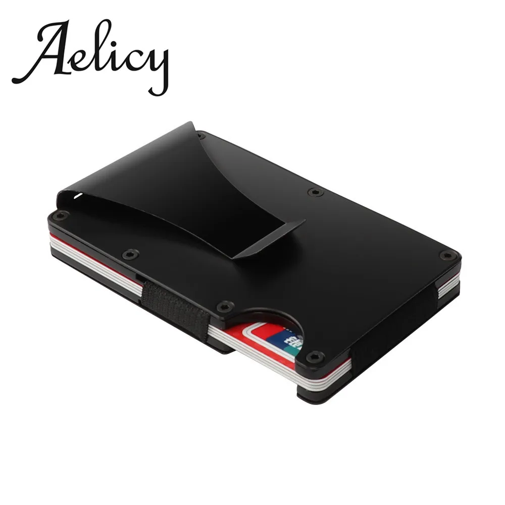 Aelicy Металлический Мини Тонкий кошелек со съемным зажимом для денег брендовый