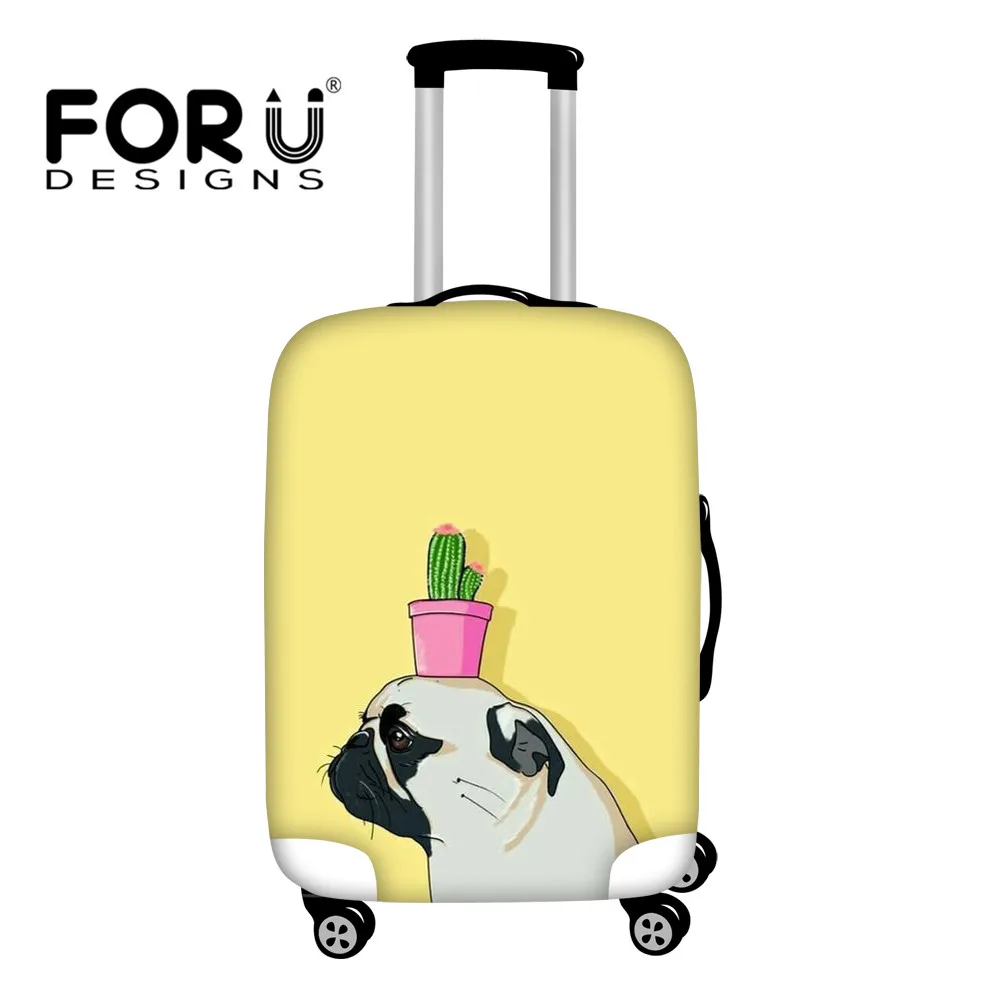 FORUDESIGNS/эластичные Чехлы для багажа, чехол для костюма, пылезащитный чехол для багажа с рисунком мопса, для 18-30 дюймов, чехол на колесиках, чехол для костюма - Цвет: HM7870