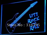 i796 guitar lets rock n roll music led neon light light signs onoff switch 20 colors 5 sizes