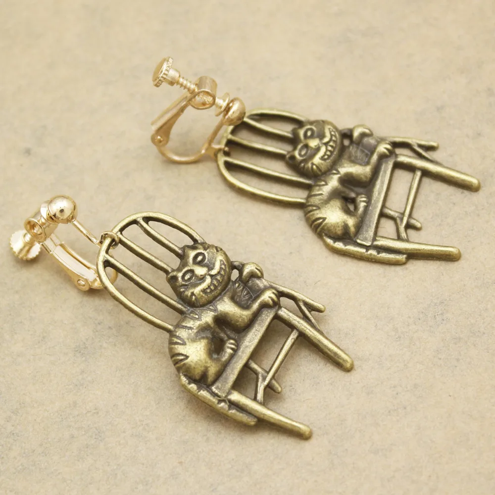 S tea mpunk Страна Чудес Викторианский Чеширский стул для кота чайвечерние Клипсы