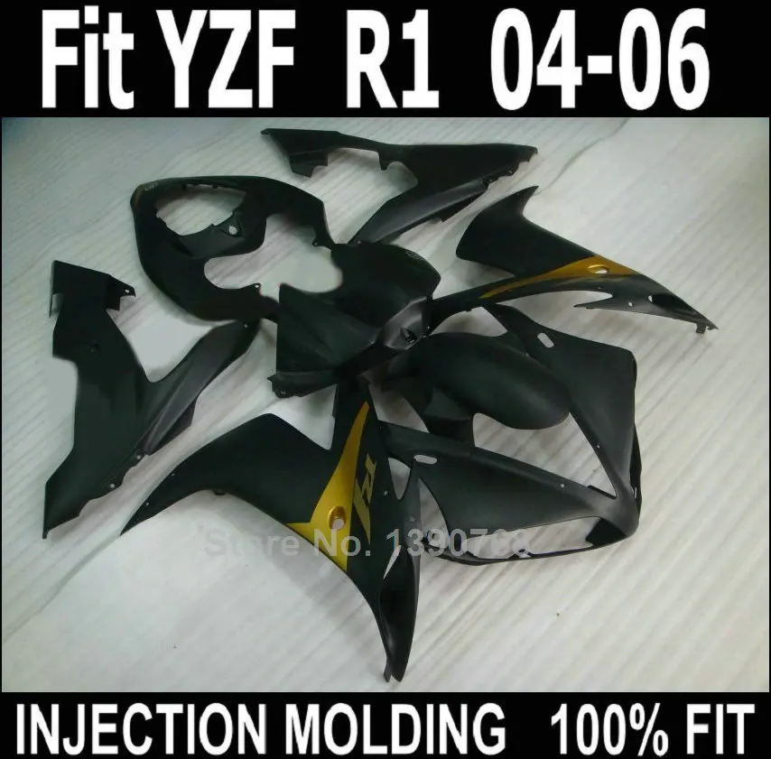 Обтекатели из АБС пластика для YAMAHA литые под давлением YZF R1 2004 2005 2006 черный