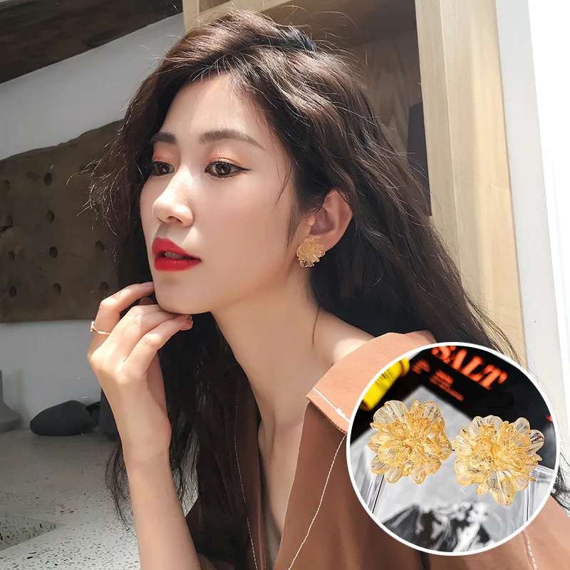 Блестящие сбоку новые модные брендовые ювелирные изделия акриловые цветочные