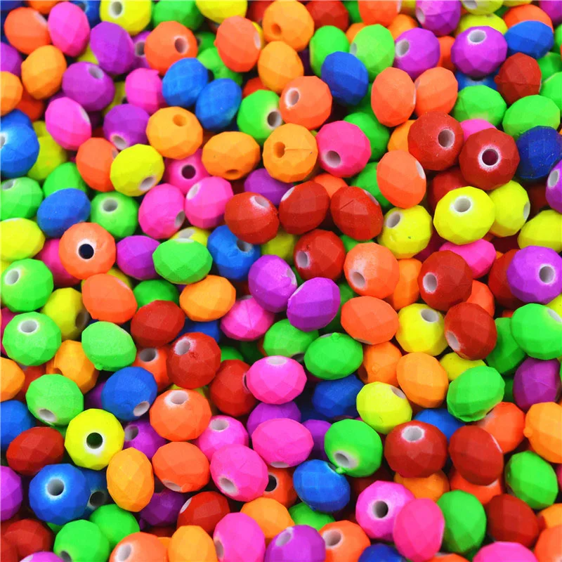 Распродажа 6 форм размеров пластиковые разноцветные бусины для браслета