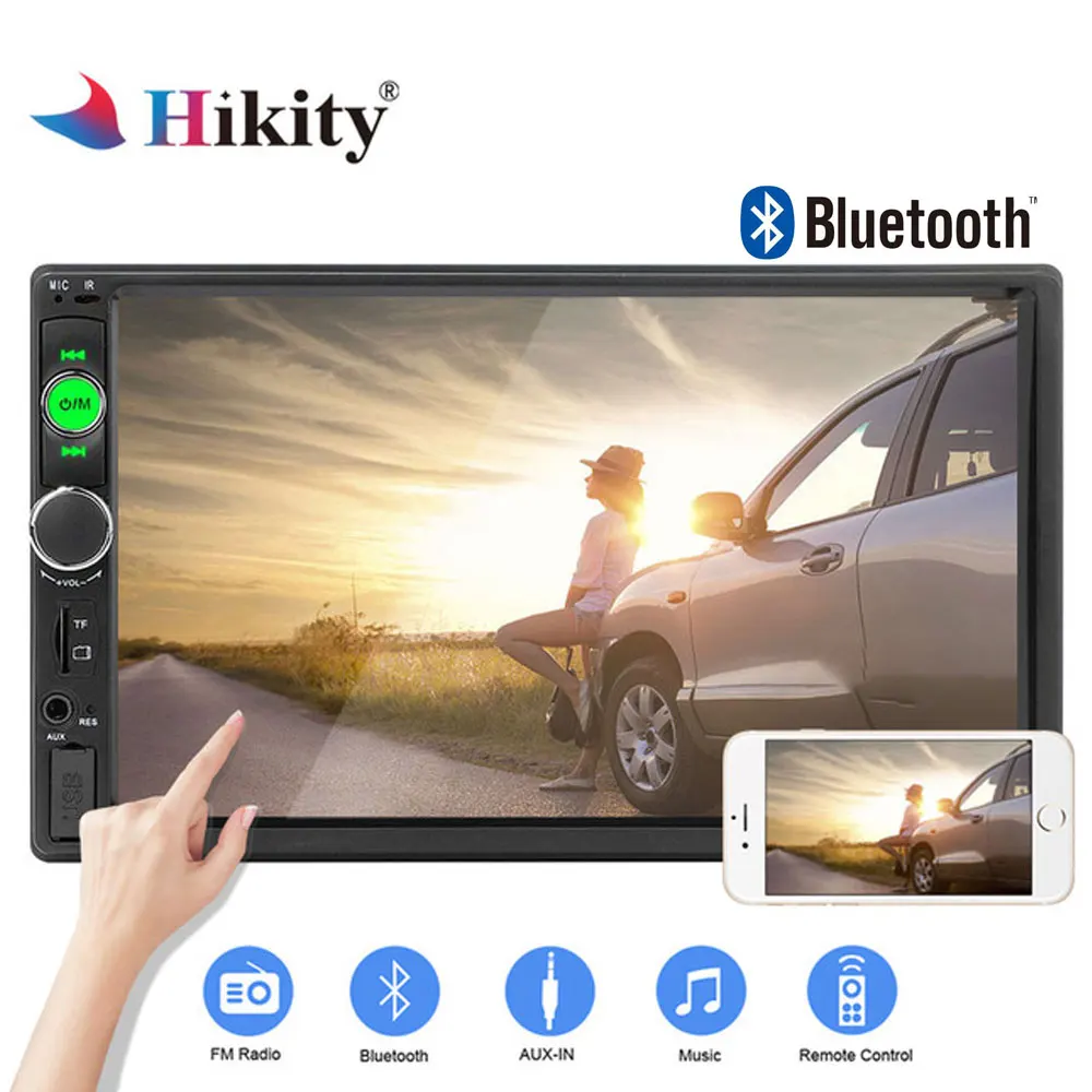 Hikity 2 din автомагнитола 2din " мультимедийный плеер HD Авторадио Bluetooth AUX/TF/FM Android зеркальная камера стерео аудио 7010B