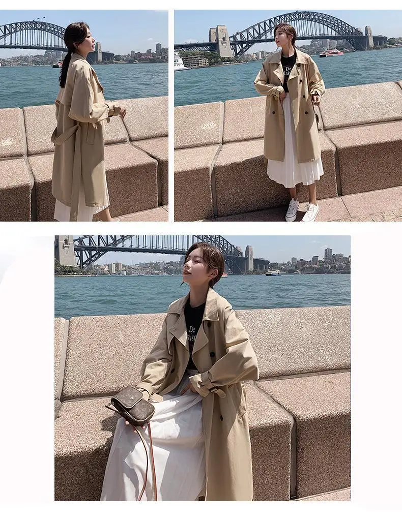 Женский плащ с отложным воротником, длинное женское пальто, Casaco Feminino Harajuku Abrigo Mujer trench Femme