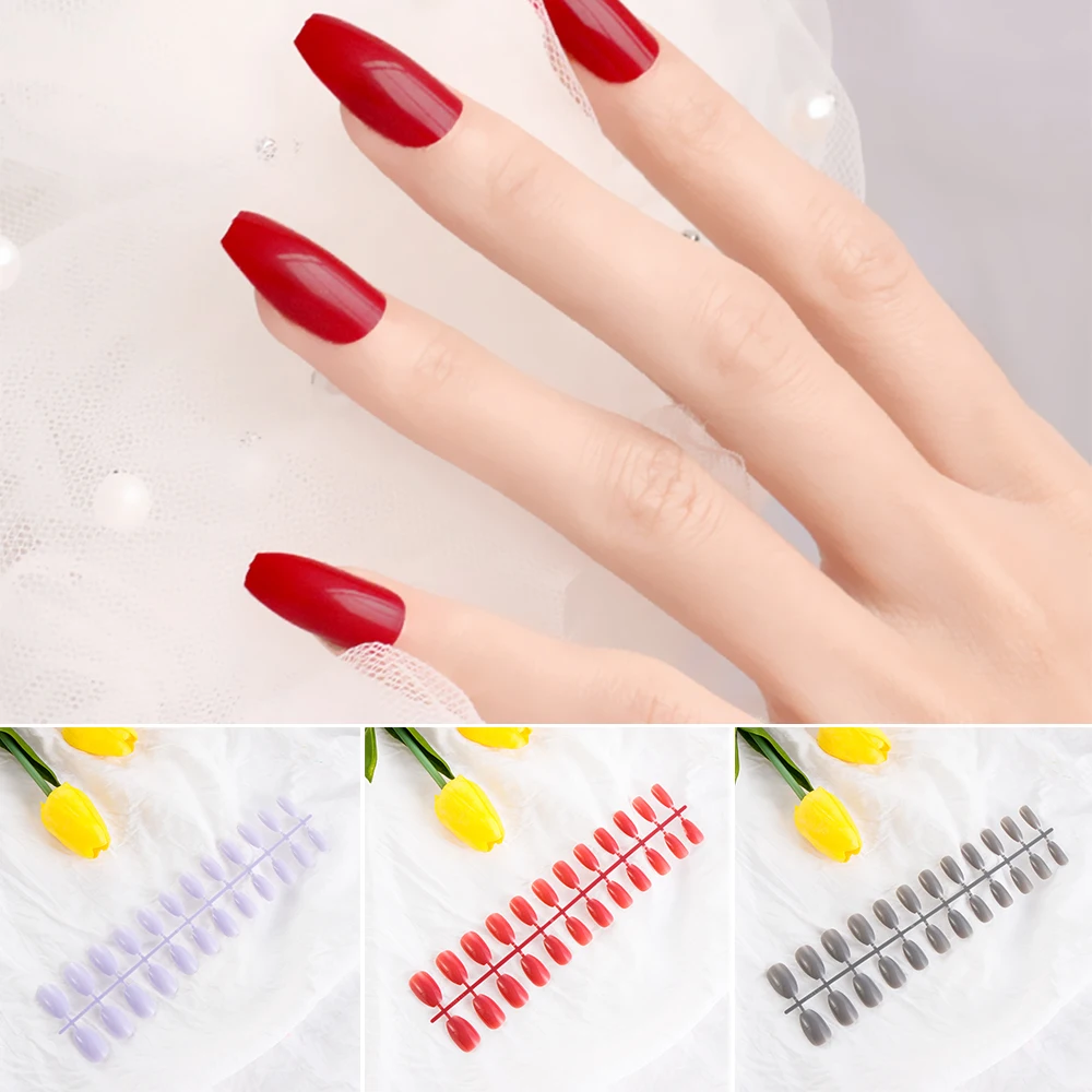 Модные мягкие Накладные короткие остроконечные накладные ногти на шпильке