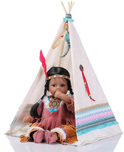 50cm Silicone Reborn Baby Doll Toys Native Indians Black Skin Newbabies Girls Brithday Present collectable | Игрушки и хобби