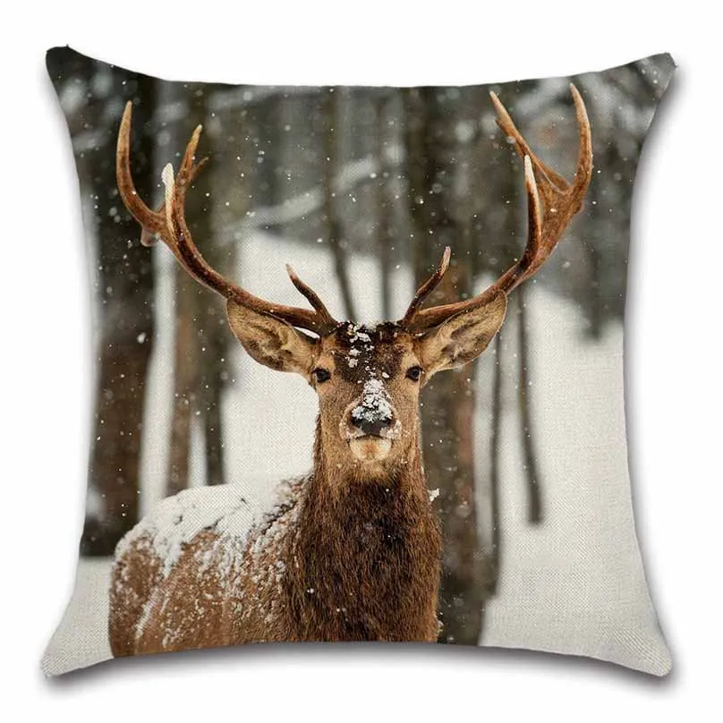 Олень Moose скандинавский Лось животное закат вид наволочка декоративный домашний