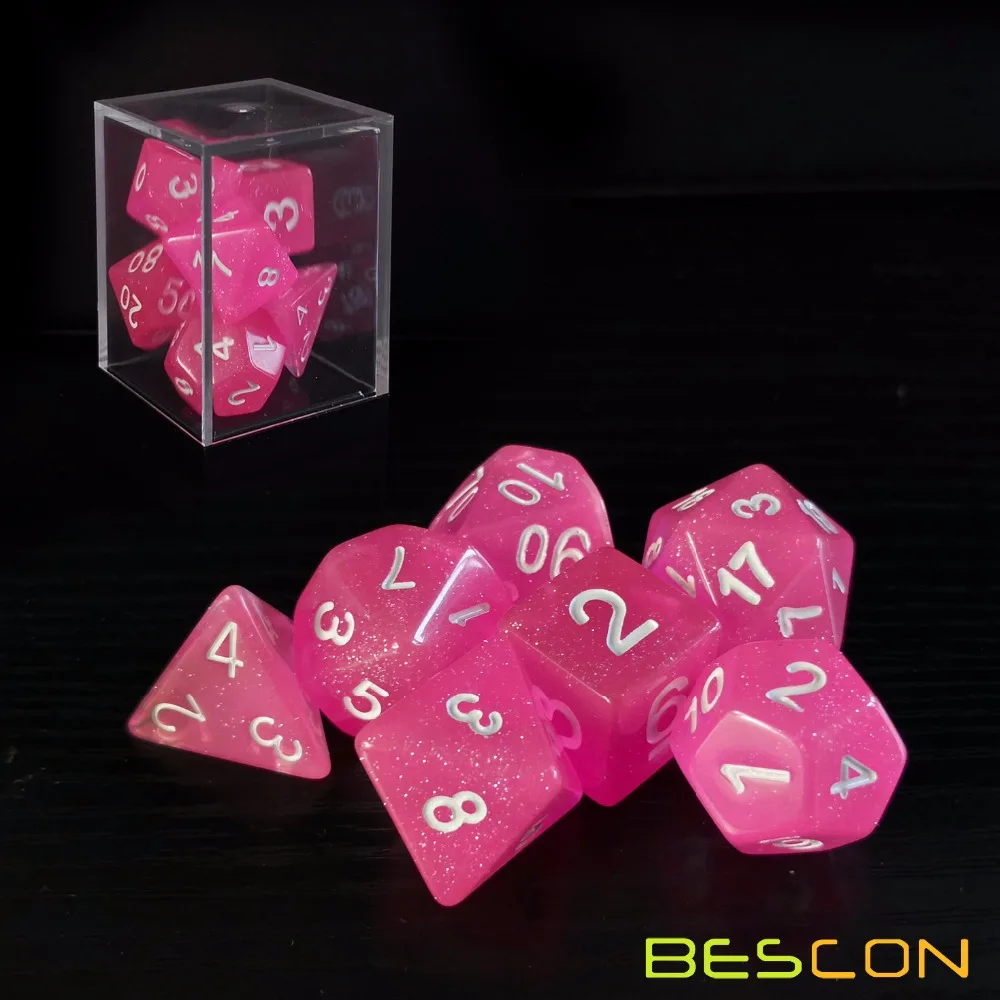 Bescon интенсивные блестящие кости 7 шт набор розовая принцесса новый костей для