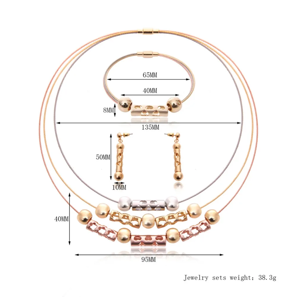 Горячая розовое золото-геометрический комплект ювелирных изделий изысканный Multy