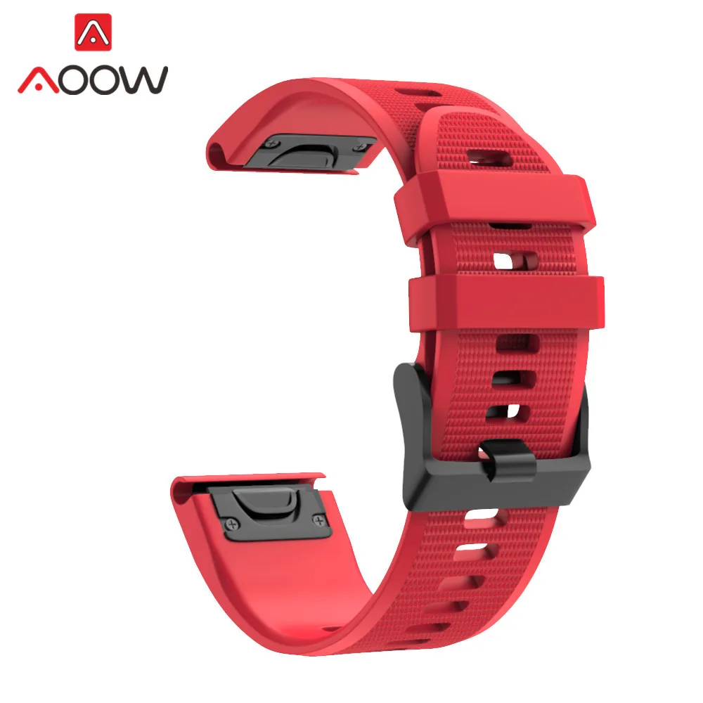 Red 22 мм 26 мм силиконовый ремешок для часов Garmin fenix 3 HR fenix 5X fenix 3HR fenix 5 Plus быстросъемный сменный ремешок для браслета - Цвет ремешка: Red