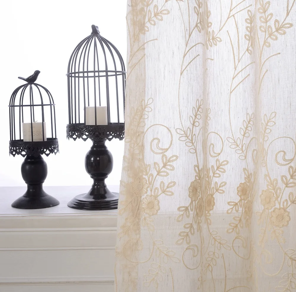 Стерео вышивка шторы хлопок Цветочный s Cortinas для гостиной спальни современный Тюль кухня отвесный