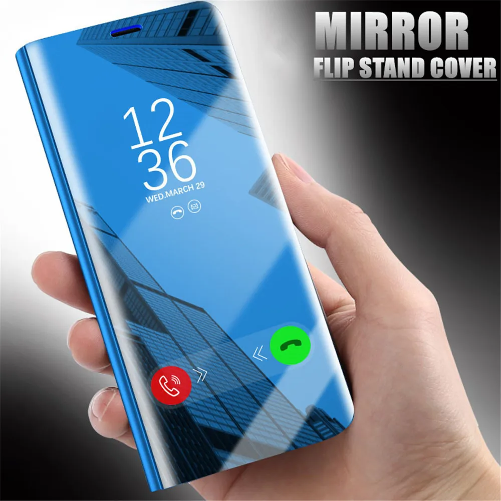QINUO Смарт откидной зеркальный чехол с подставкой для huawei Nova 2 2i 3 3i 3e P10 P20 P30 P8 P9 Lite P Smart Коврики 9 10 20 Lite Pro крышка
