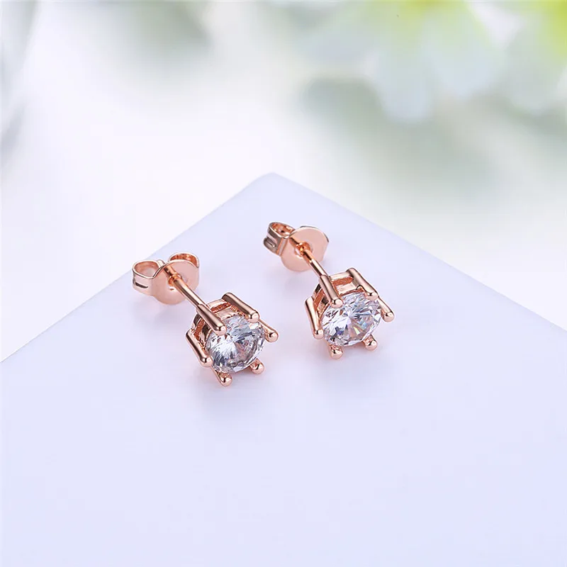 Серьги AKE216 серьга с Топ AAA чистке cz в розовый цвет золотистый как подарок