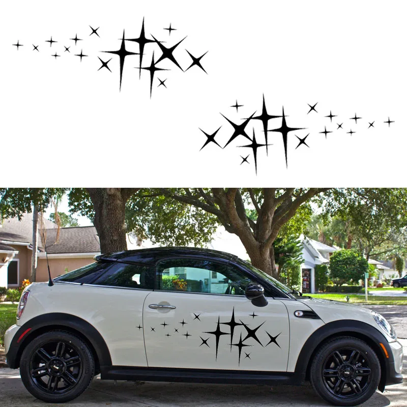 

43*120 см, 2x звезда (по одному с каждой стороны), графический дом на колесах, фургон, трейлер, грузовик, двигатель, дом, виниловый Графический ком...