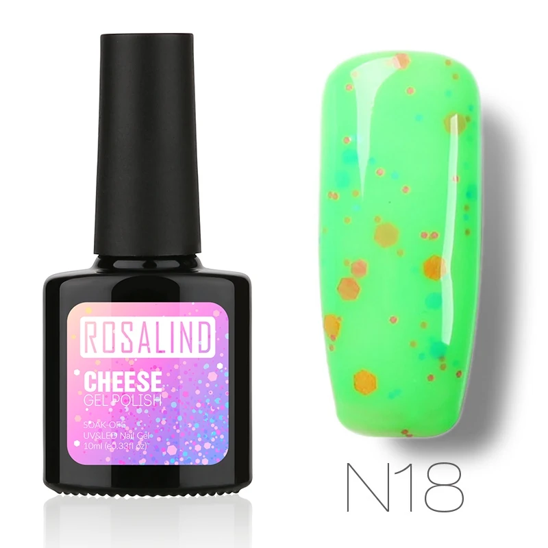 N18 ROSALIND гель 1S 10 мл цветной сырный Гель-лак для ногтей верхнее Базовое покрытие необходимый лак для ногтей Полупостоянный лаковый гель - Цвет: N18
