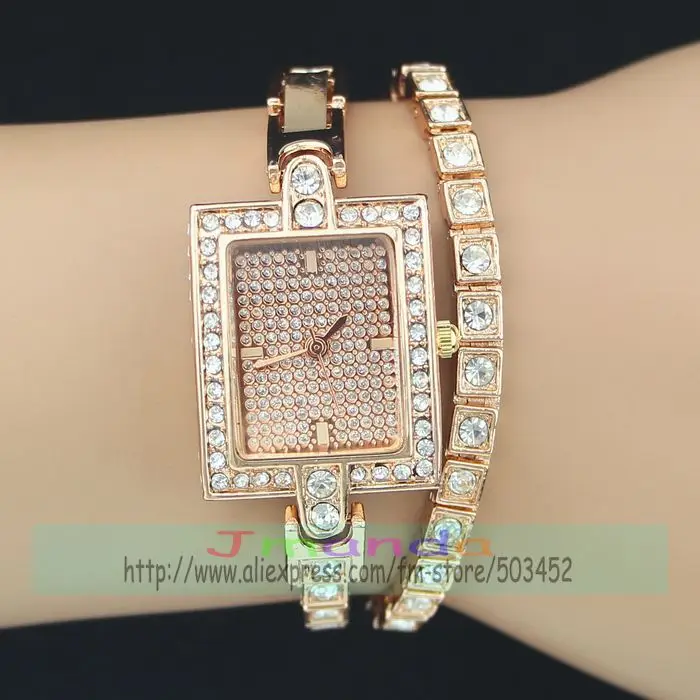 Часы наручные женские с квадратным циферблатом золотистые/серебристые 50 шт./лот |