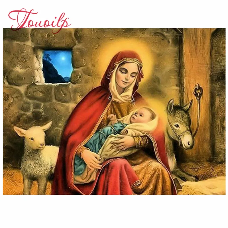 Holy Virgin Mary and baby 3d diamond painting cross stitch mosaic 5d embroidery virgin mary icon home decoration |