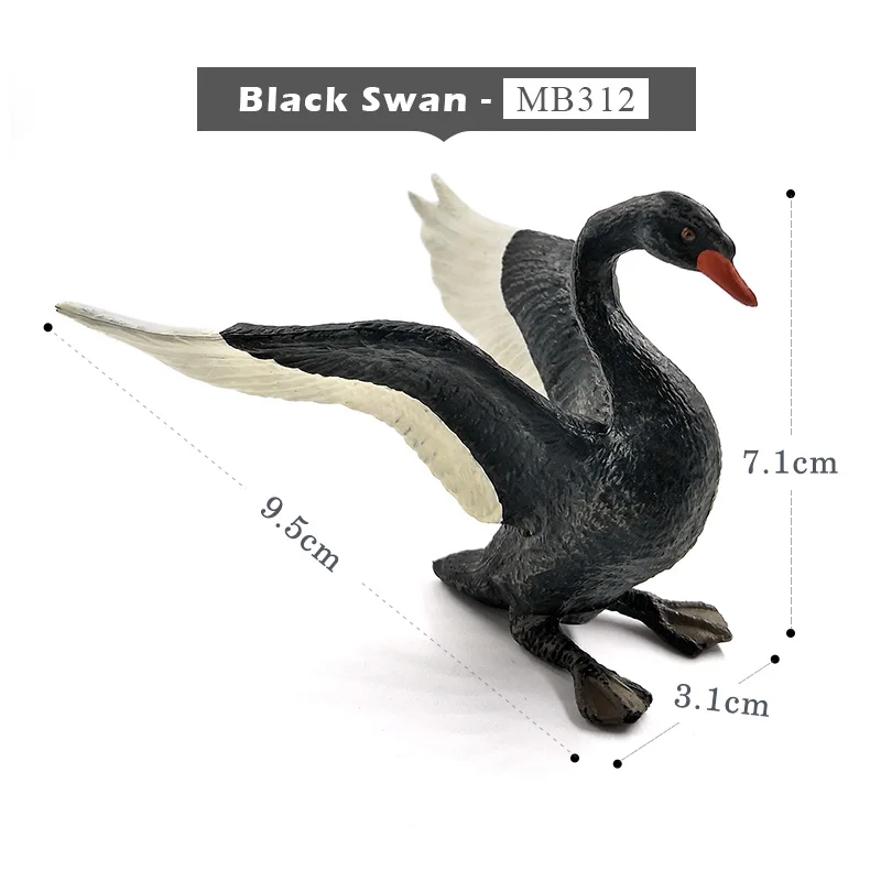 Black Swan Страус Сурикат Окапи Лебедь волк крокодил платипус олень модель животного свинья фигурка домашний декор Фея Украшения Сада аксессуары - Цвет: Black Swan