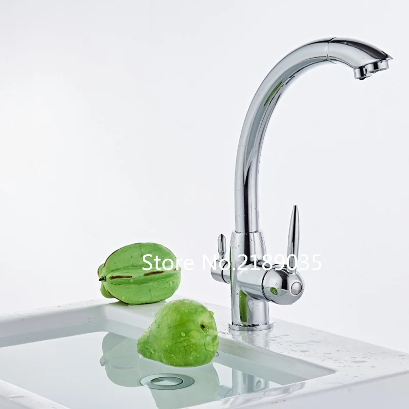 Смеситель для кухни кран холодной и горячей воды с одной ручкой смеситель медный